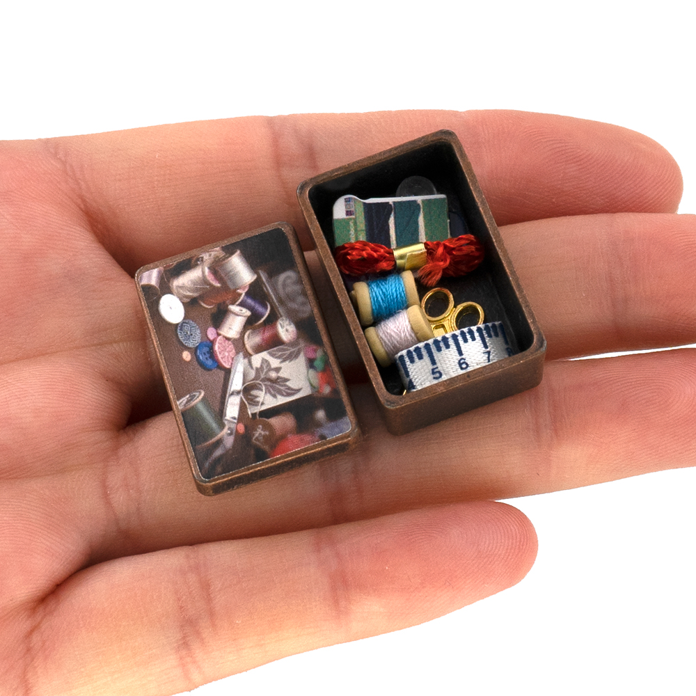 Sewing Tas - 1/12 Dollhouse Miniature Sewing Box Mini