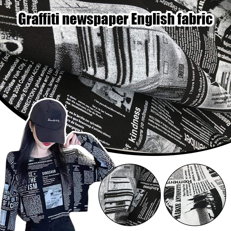 Vintage Sewing Textile - 100X150cm Vintage Retro Black White Paper