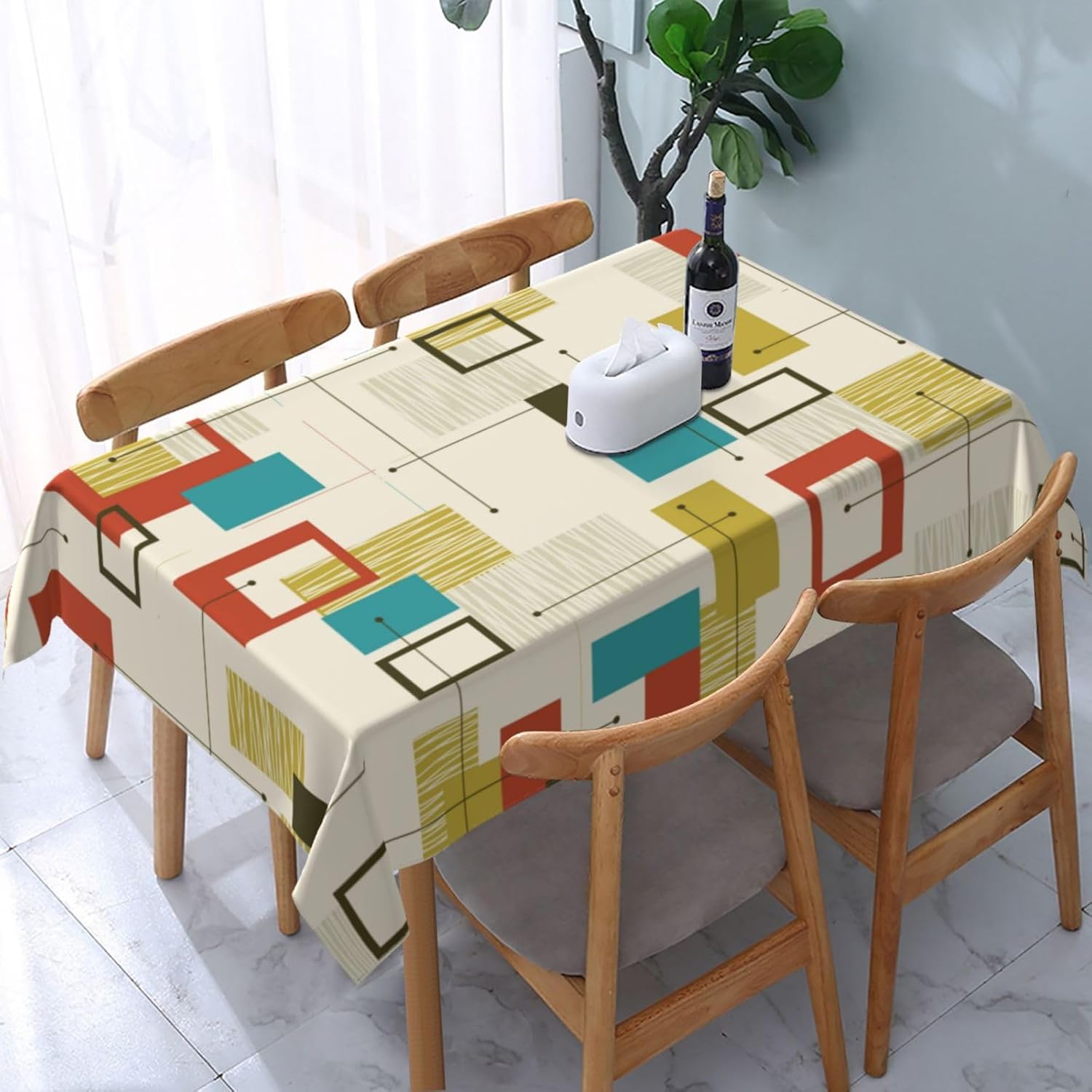 Century Textile & Sewing Supply Reviews - Abstract Geometric Mid Century Rectangle Waterproof