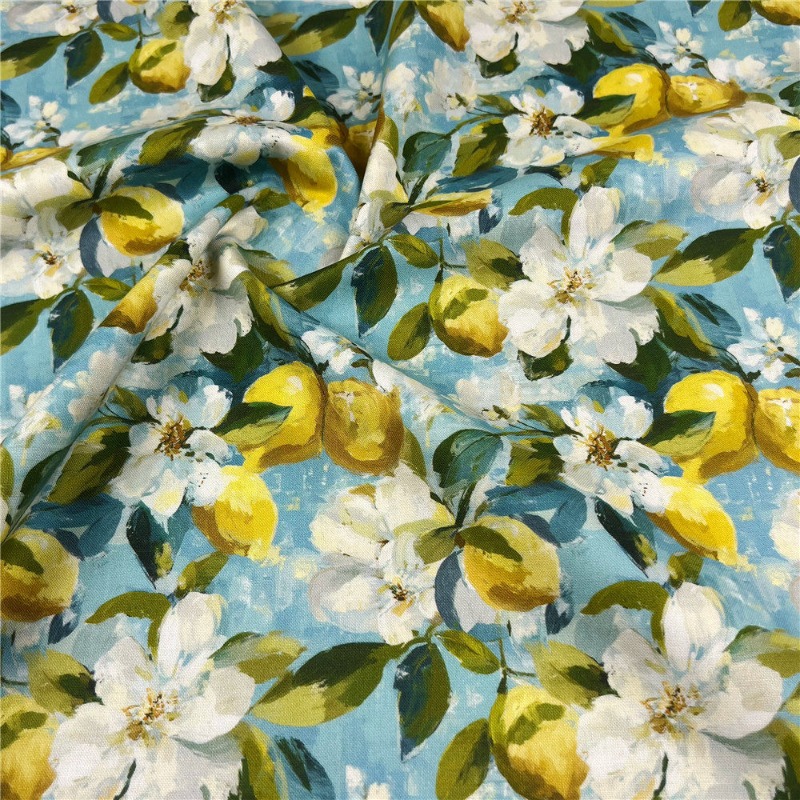 Vintage Sewing Textile - Vintage Oil Painting Grape Cherry Cotton