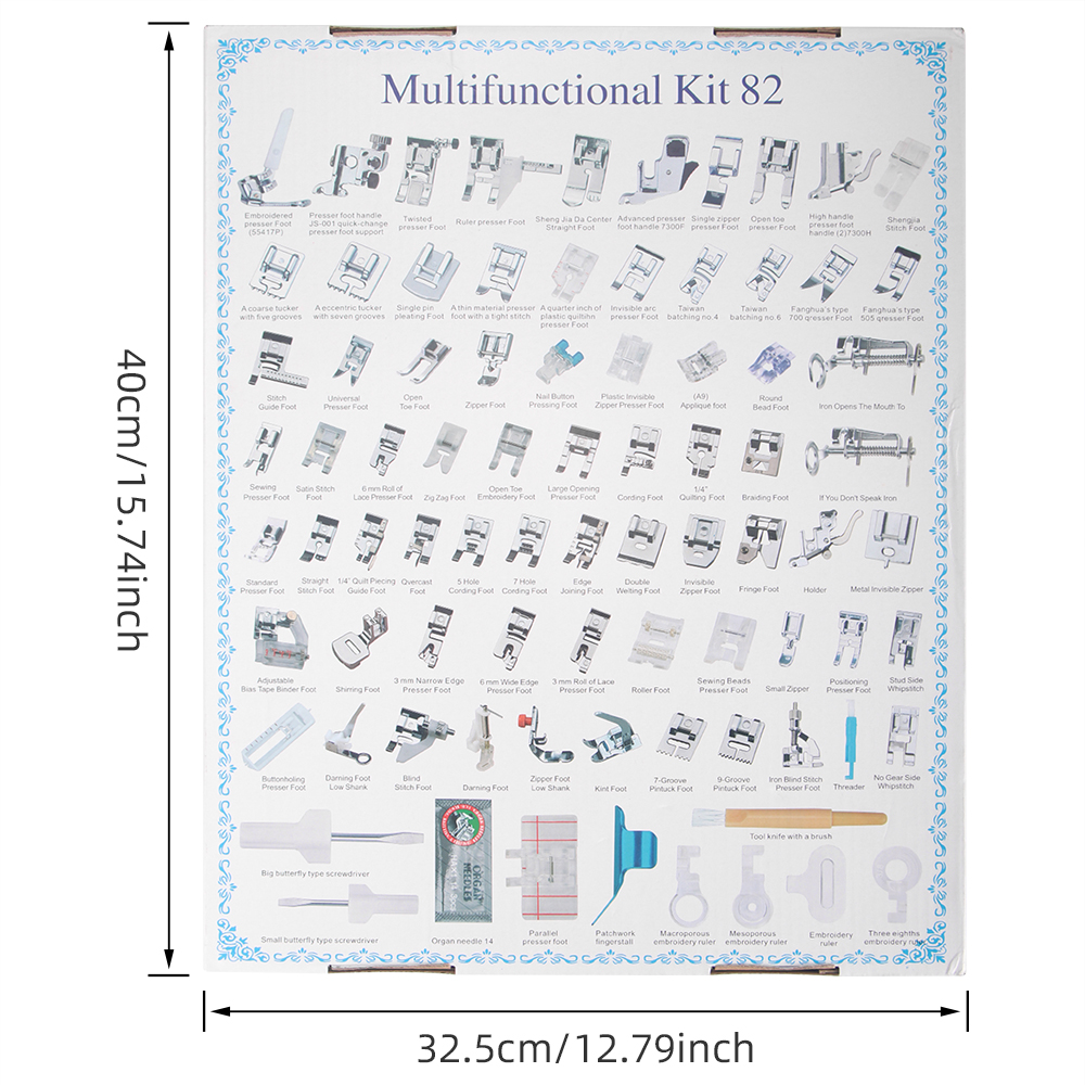 82pc/SET Full Set Sewing Machi - Rolled Hem Foot ulasan dan harga