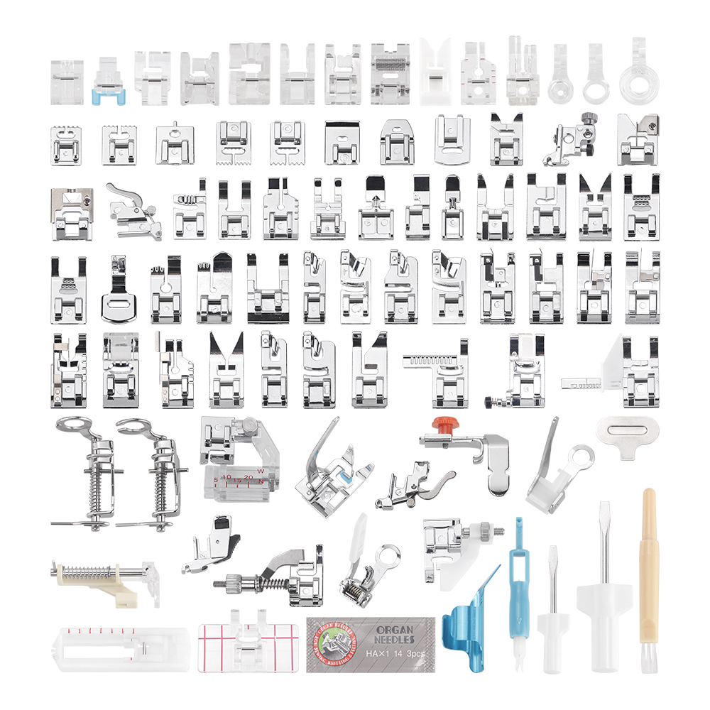 82pc/SET Full Set Sewing Machi - Rolled Hem Foot ulasan dan harga
