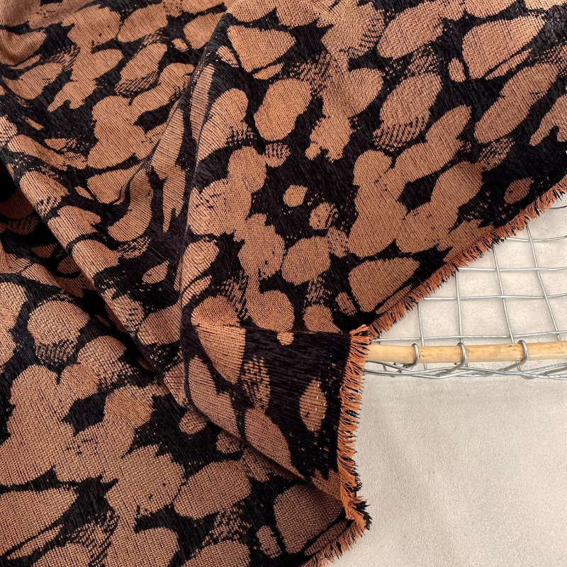Brown Rock Texture Woven Fabri - Vintage Sewing Textile ulasan dan harga