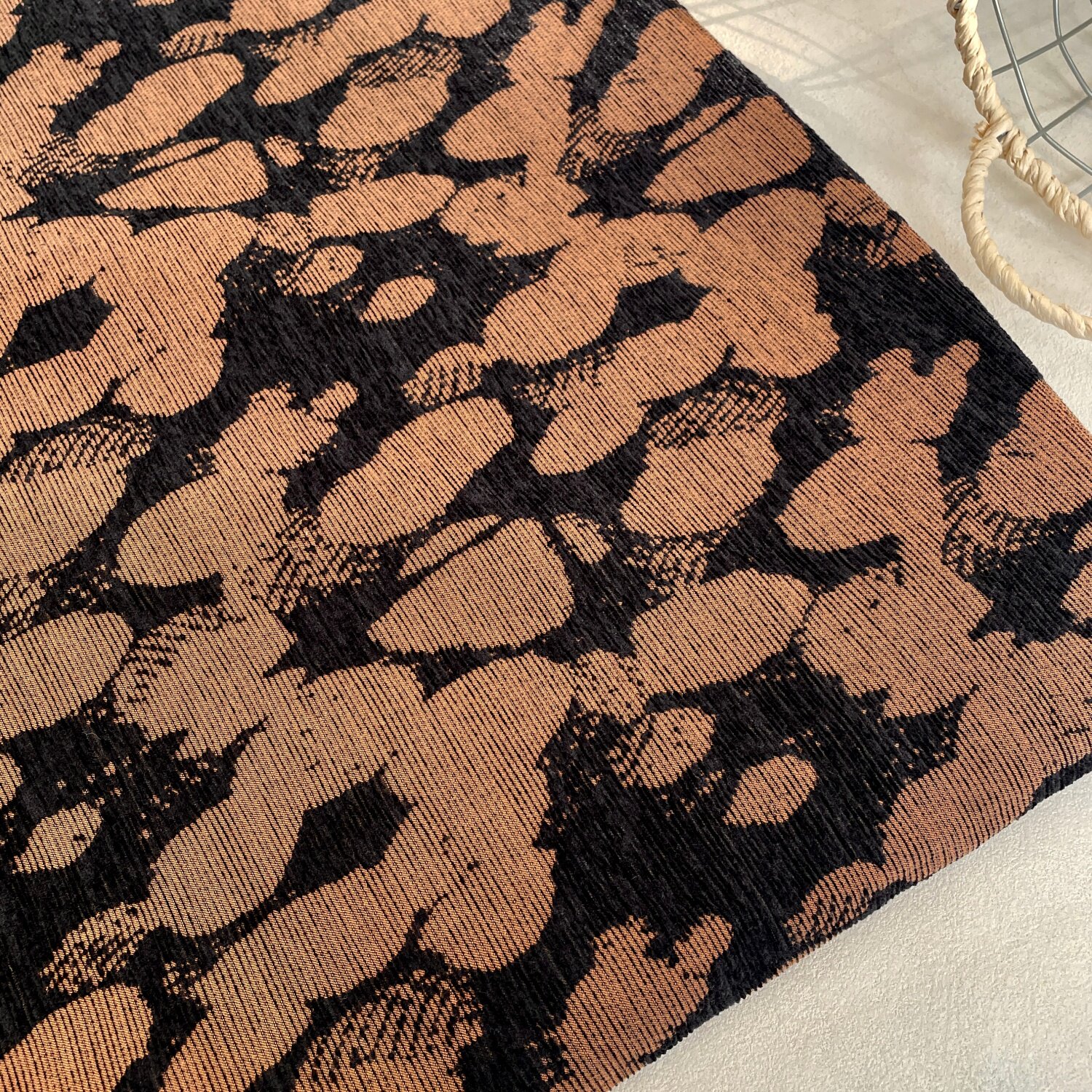 Brown Rock Texture Woven Fabri - Vintage Sewing Textile ulasan dan harga