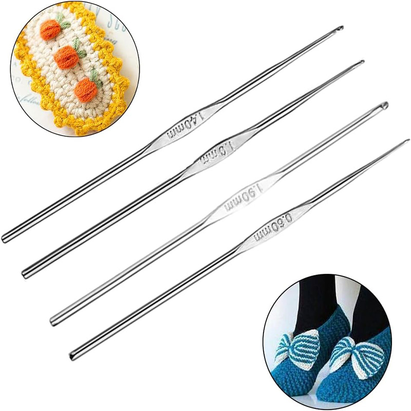 4 Pcs Stainless Steel Crochet  - Sewing Tas ulasan dan harga