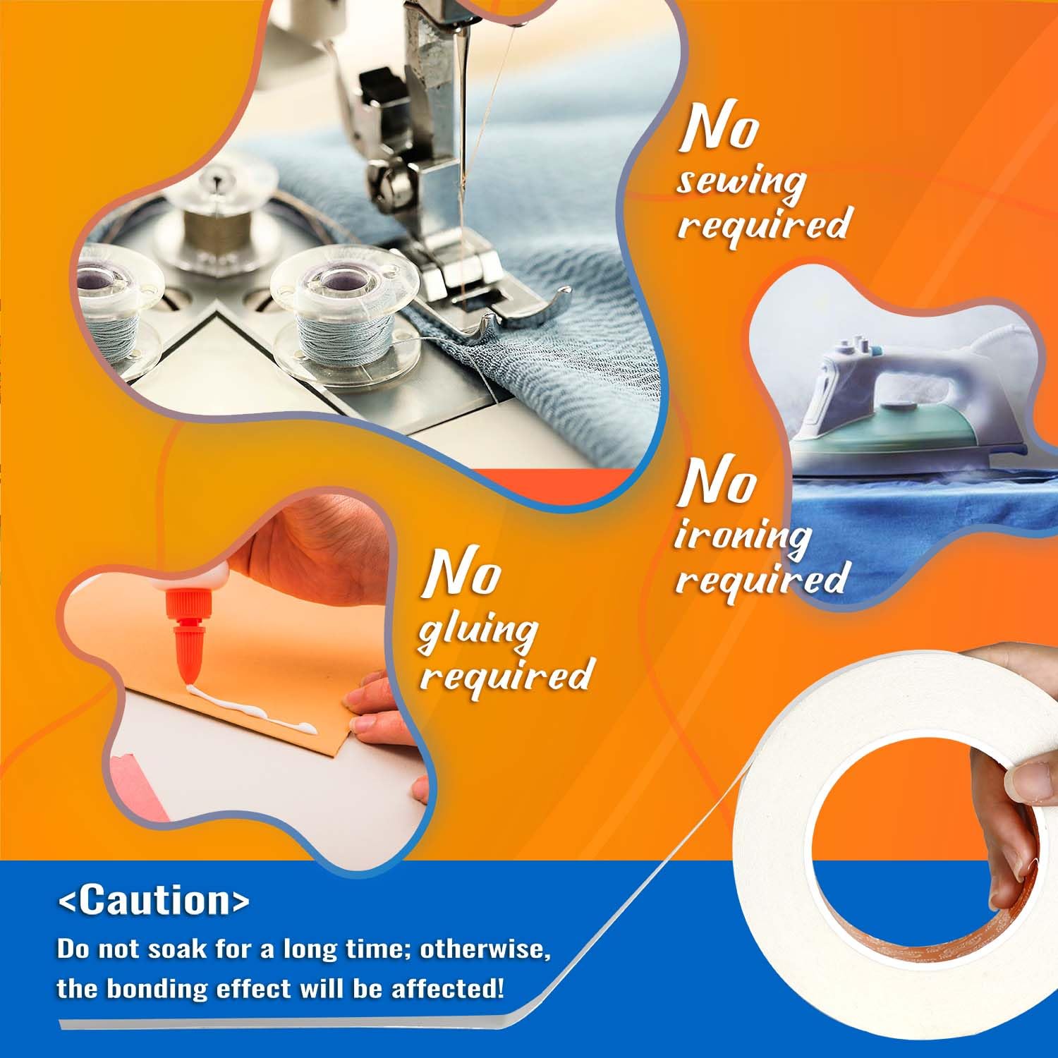 Double-Sided Fabric Tape 2 Rol - Sewing Repair ulasan dan harga