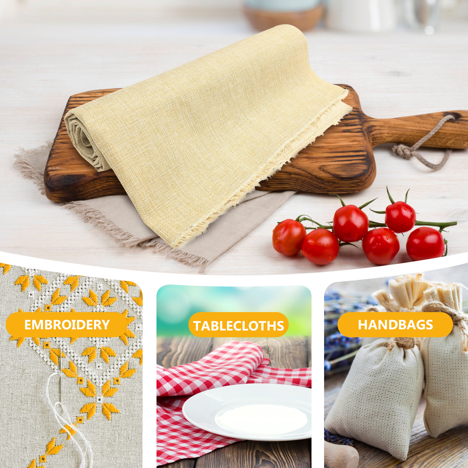 Beige Dense Linen Fabric for D - Sewing Machine For Textile ulasan dan harga