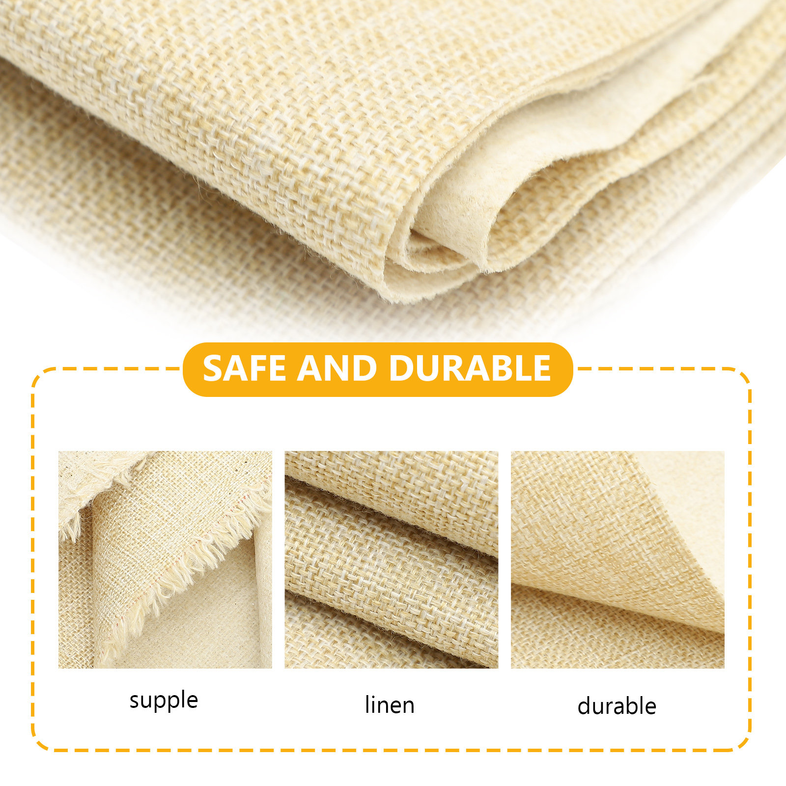Beige Dense Linen Fabric for D - Sewing Machine For Textile ulasan dan harga