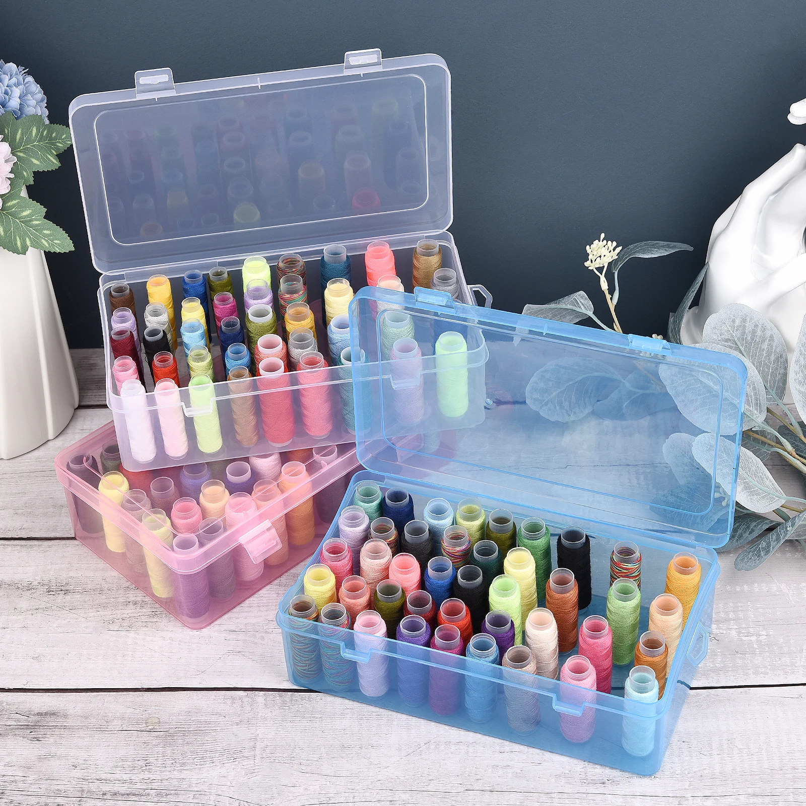 New 24 Grids Spool Organizer/4 - Sewing Tas ulasan dan harga