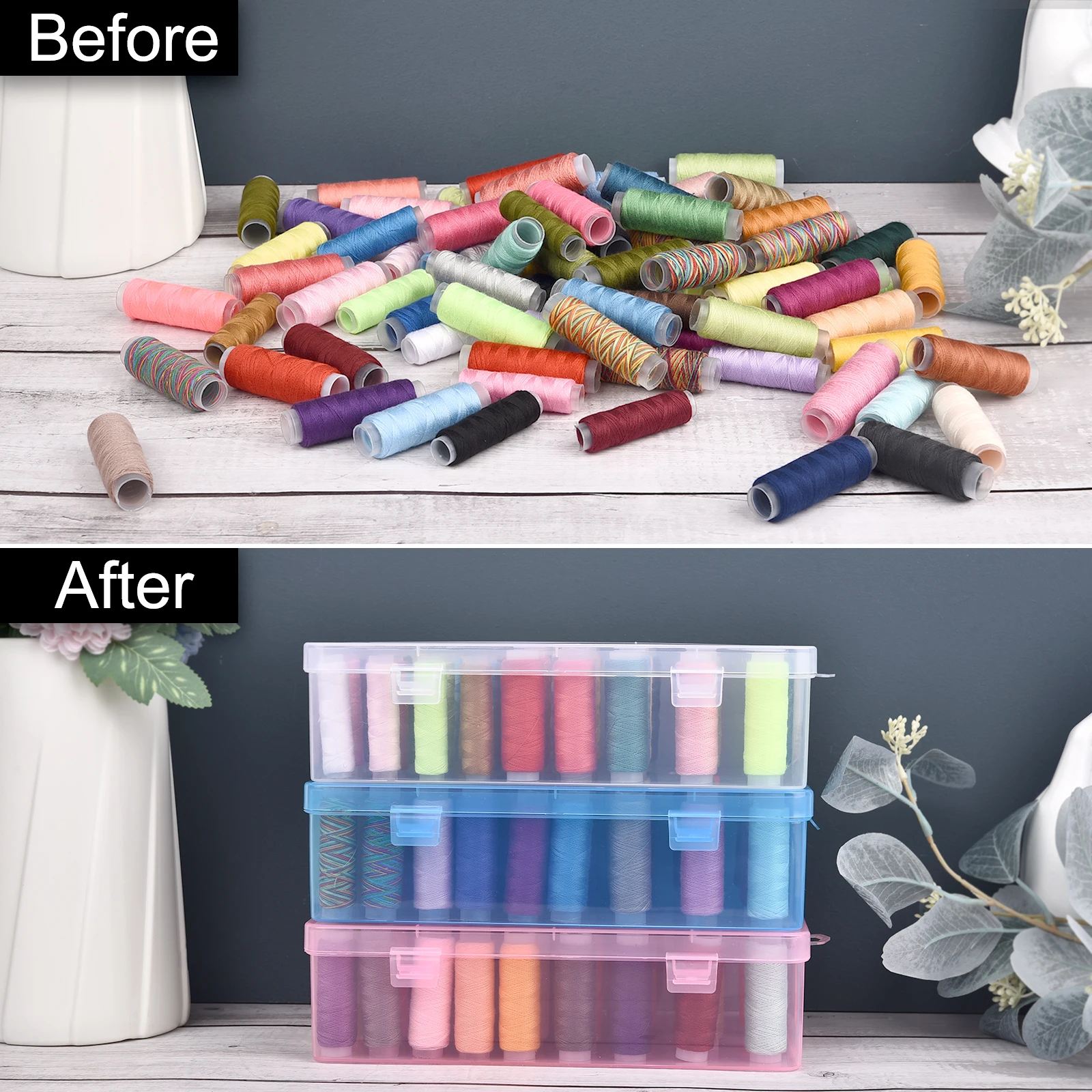 New 24 Grids Spool Organizer/4 - Sewing Tas ulasan dan harga
