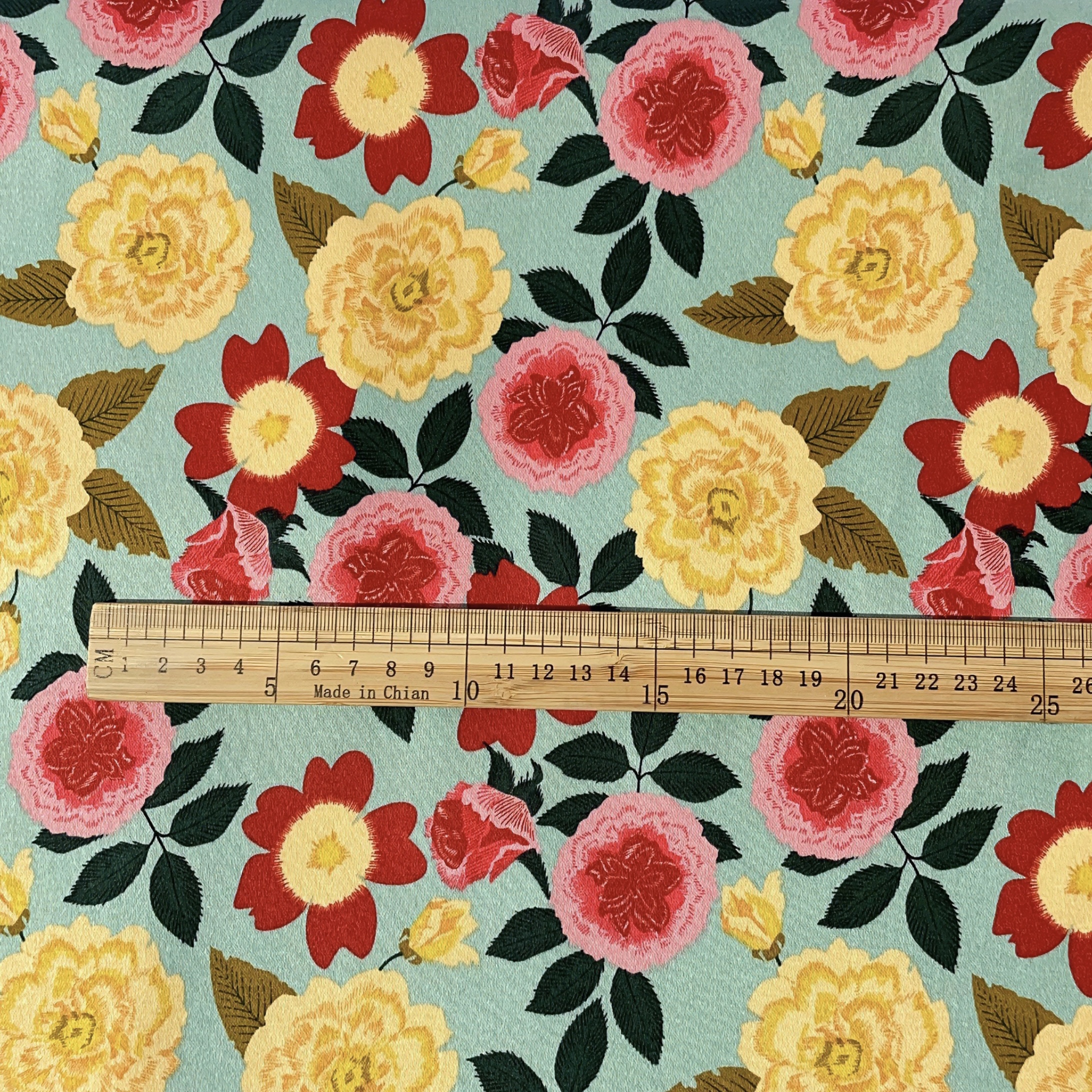 Vintage Floral Printed Satin 1 - Vintage Sewing Textile ulasan dan harga